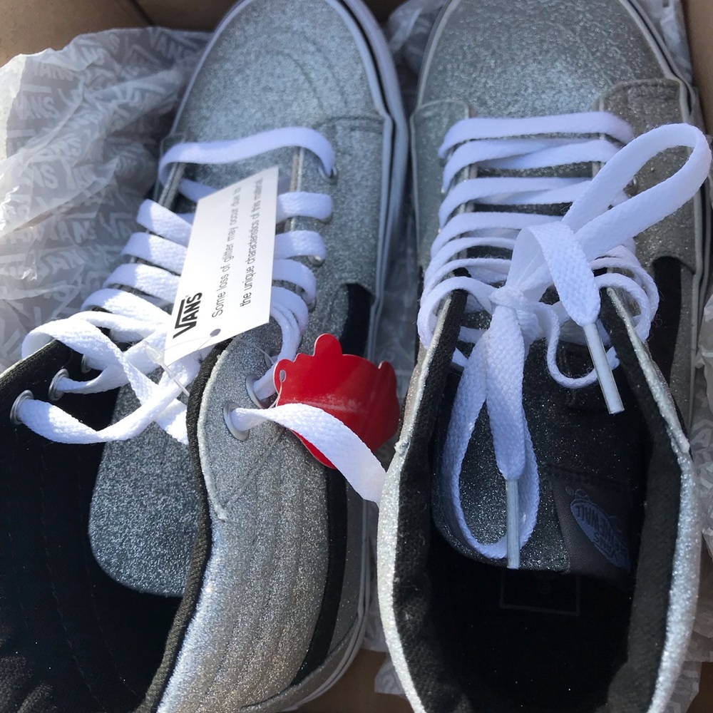 Unisex Silver glitter high top Vans - Picture 2 of 8